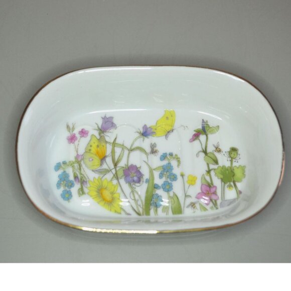 Vintage Decorative Ceramic 3 Piece Bath Set Enesco Japan Butterflies And Flowers - Picture 10 of 12